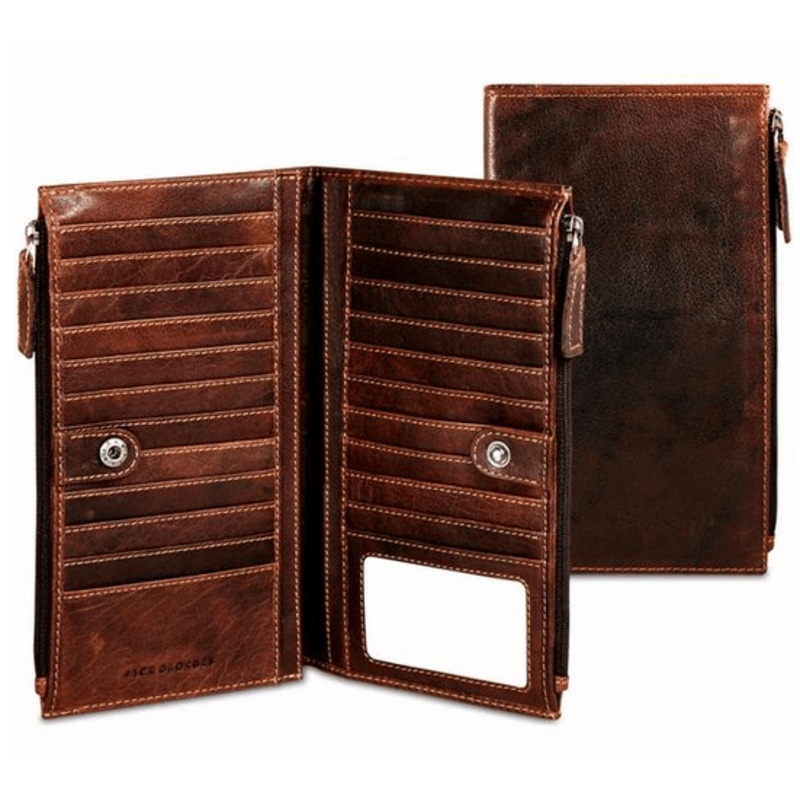Jack Georges Voyager Large Double Zip RFID Blocking Wallet