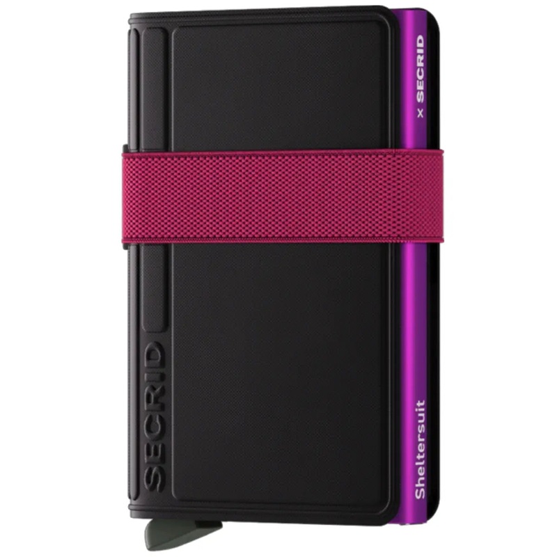 Secrid Bandwallet Compact RFID Wallet - Black / Fuchsia (Sheltersuit Foundation Limited Edition)