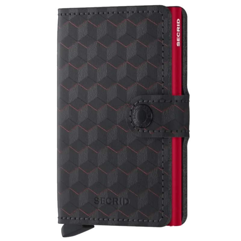 Secrid Miniwallet Compact RFID Wallet - Optical Black / Red