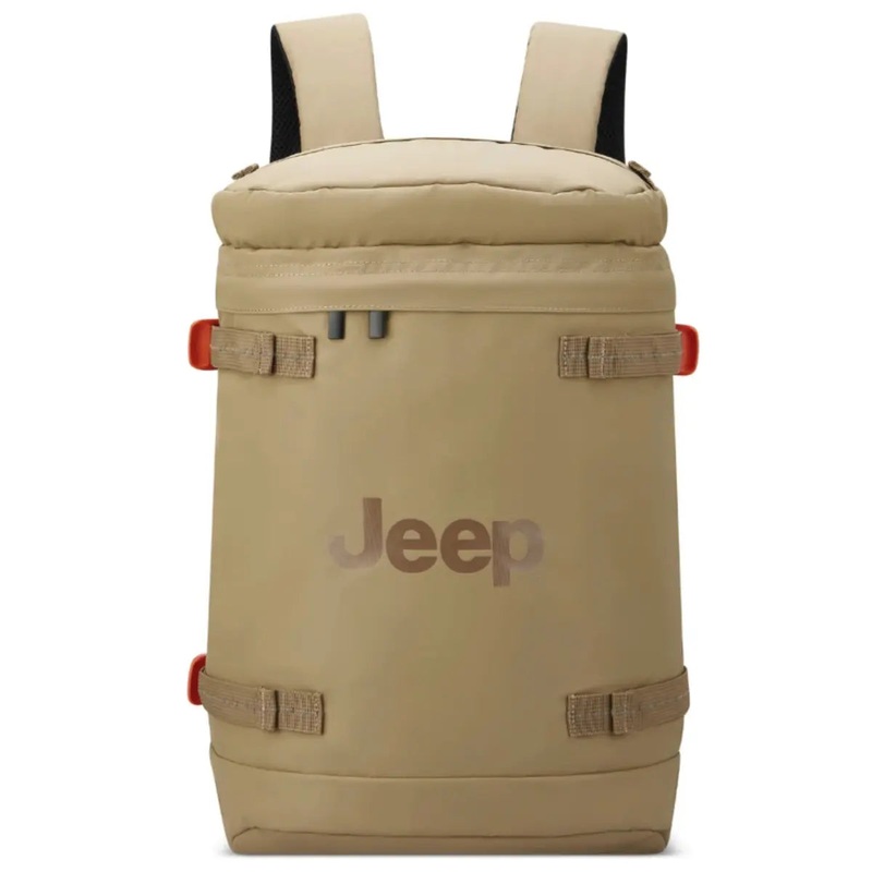 Jeep Cylindrical 17" Laptop Backpack with RFID - Beige (JS013C)