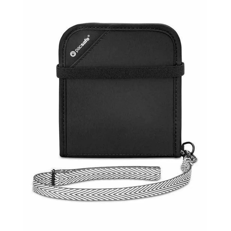 Pacsafe RFIDsafe V100 - Anti-theft RFID Blocking Bi-Fold Wallet - Black
