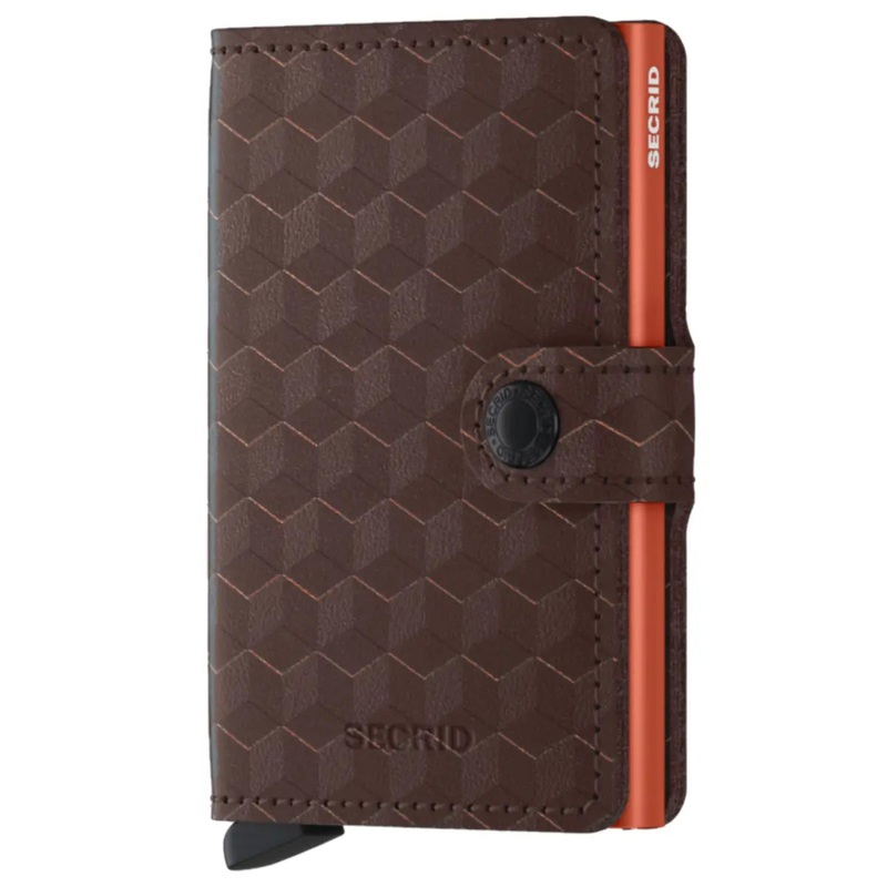 Secrid Miniwallet Compact RFID Wallet - Optical Brown / Orange