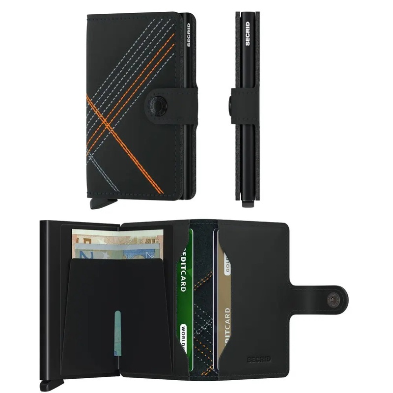 Secrid Miniwallet Compact RFID Wallet - Stitch - Linea Orange