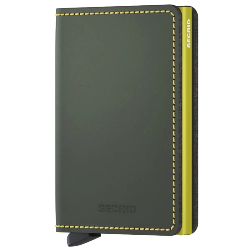 Secrid Slimwallet Compact RFID Wallet - Matte Green / Lime