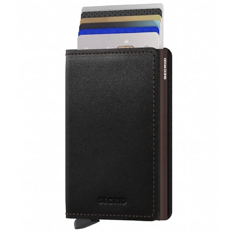 Secrid Slimwallet Compact RFID Wallet - Original Black-Brown