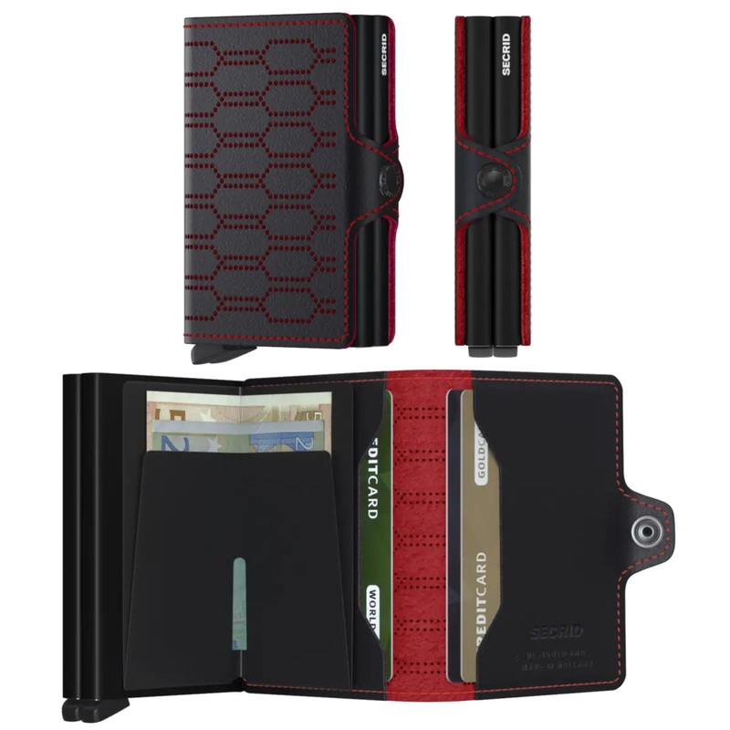 Secrid Twinwallet Compact RFID Wallet - Black / Red