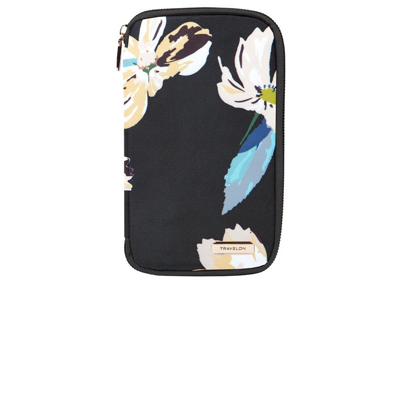 RFID Blocking Family Passport Zip Wallet - Midnight Floral