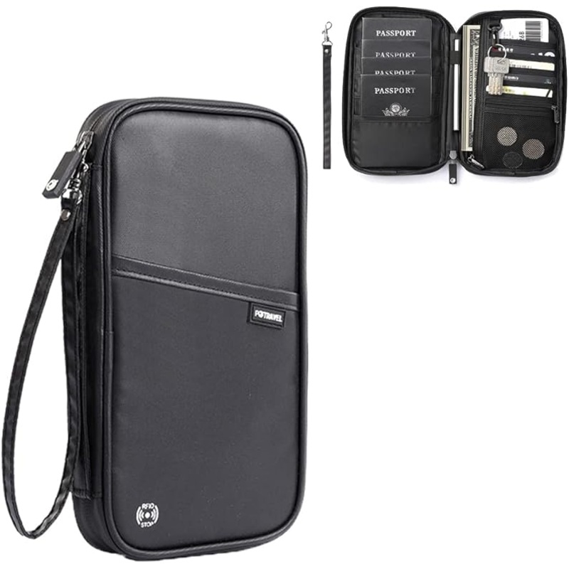 RFID Travel Passport Wallet with Straps