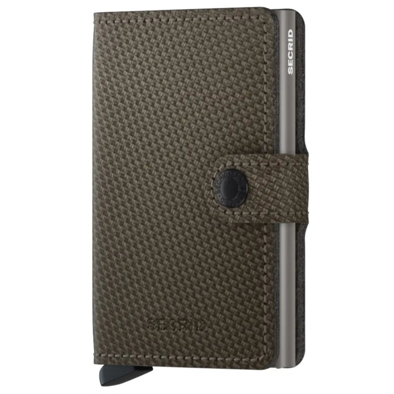 Secrid Miniwallet Compact RFID Wallet - Carbon - Khaki