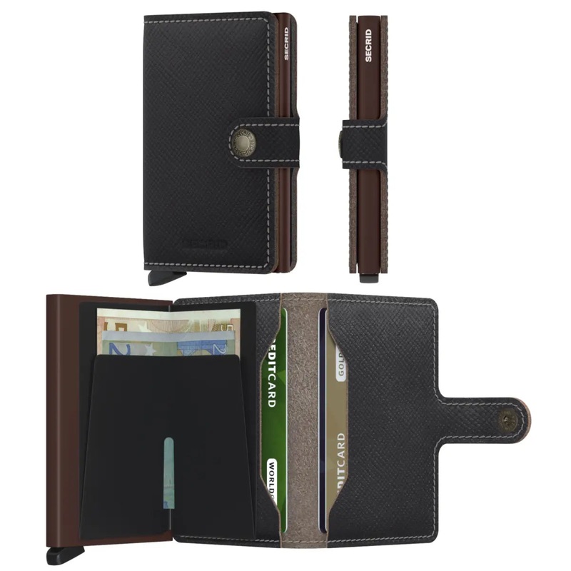 Secrid Miniwallet Compact RFID Wallet - Saffiano Brown