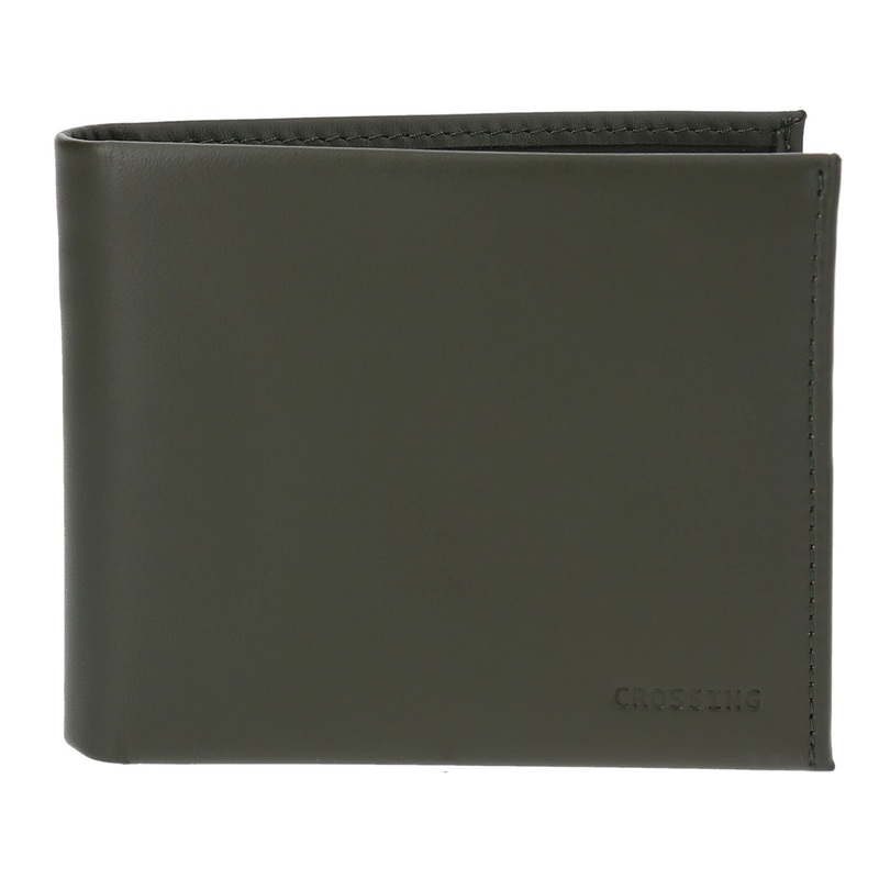 Crossing Sydney Bi-Fold Leather Wallet [12 Card Slots] Rfid - Khaki