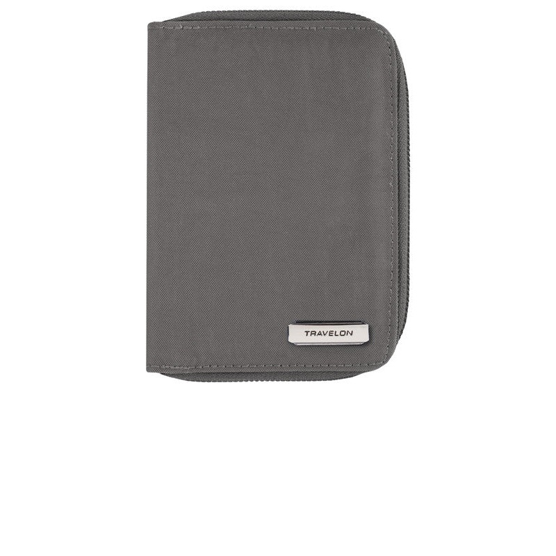 RFID Blocking Passport Zip Wallet - Smoke