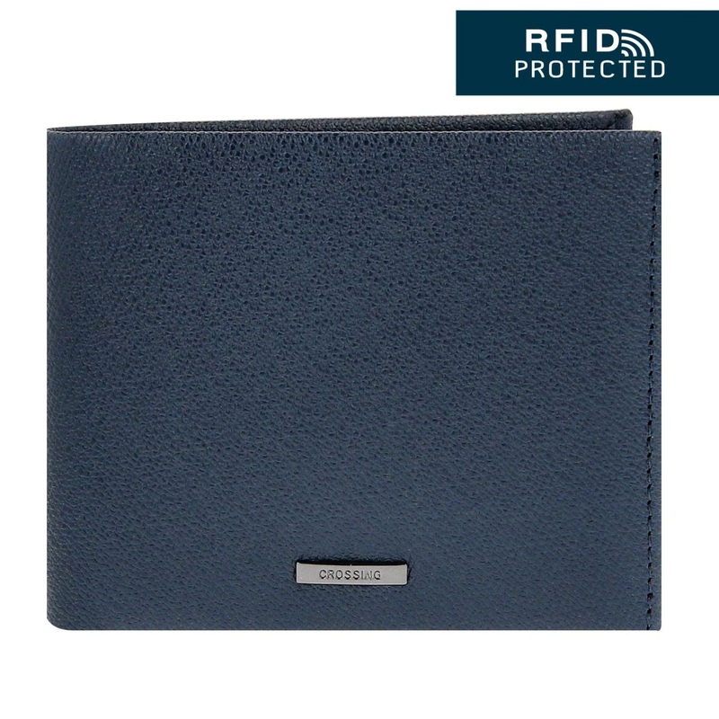 Crossing Elite Bi-fold Leather Wallet With Flap And Coin Pouch RFID - Jeans