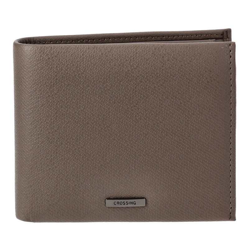 Crossing Elite Bi-fold Leather Wallet With Window And Coin Pocket RFID - Dark Khaki