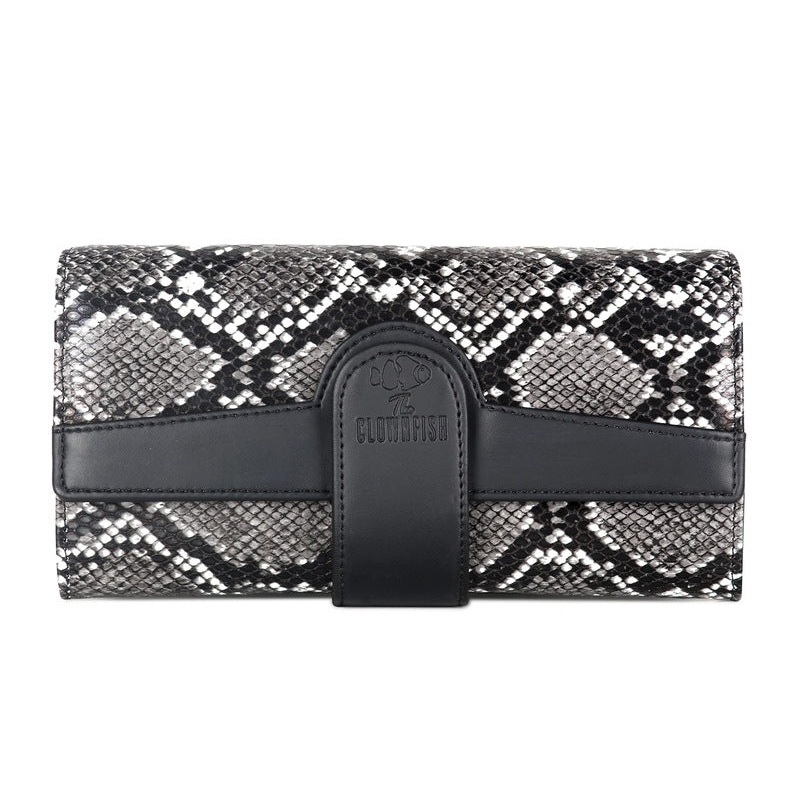 THE CLOWNFISH Coral Womens Wallet Clutch Ladies Purse with Card holders (Black)