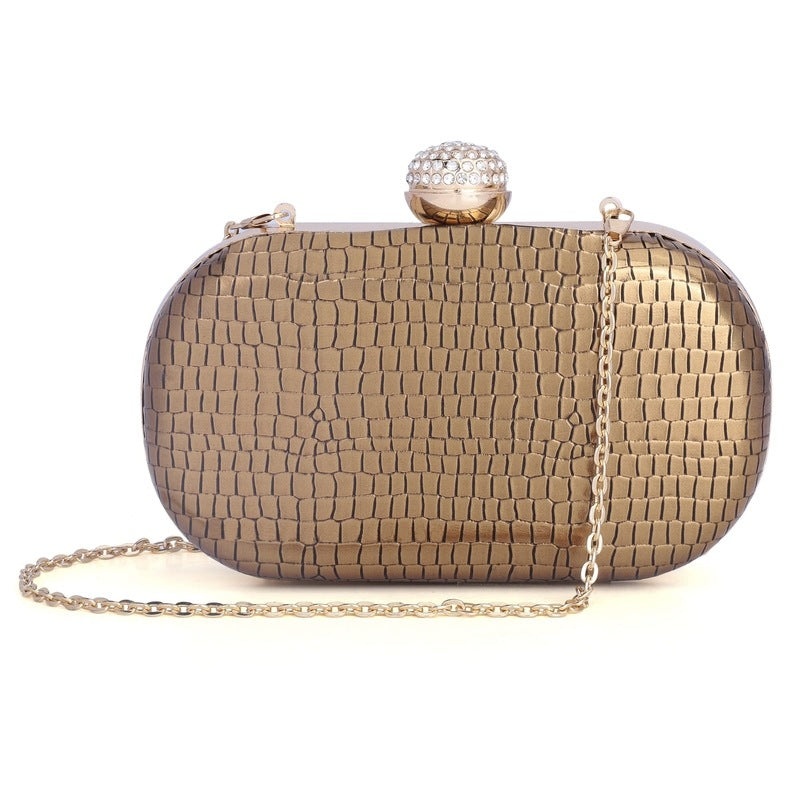 THE CLOWNFISH Soniva Collection Faux Leather Womens Party Clutch Ladies Wallet Evening Bag with Fashionable Round Corners (Copper)