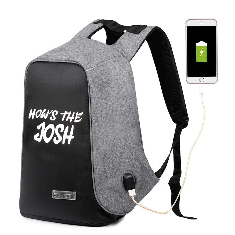 Anti Theft Laptop Backpack - Water Resistant, USB Charging | 25L | Grey