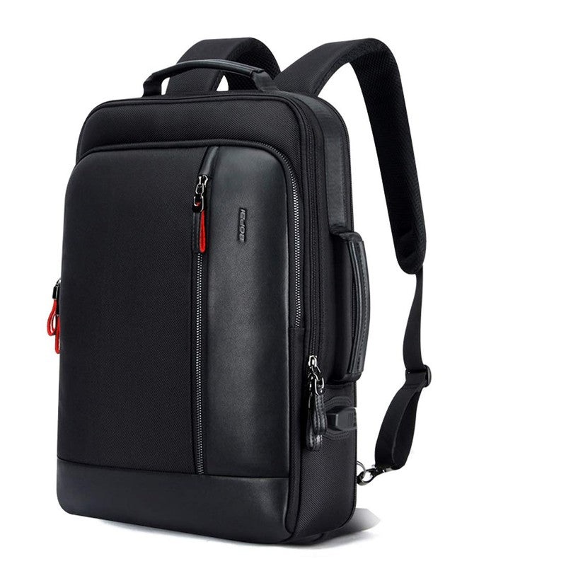 BOPAI Anti-Theft Laptop Backpack - Waterproof, USB Charging | 20-35 Litre | Black