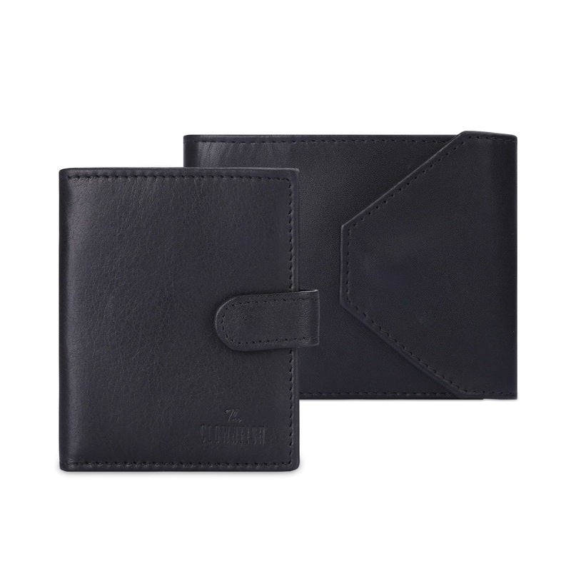 Combo of 2: RFID Protected Genuine Leather Wallets | 8 Card Slots | Black