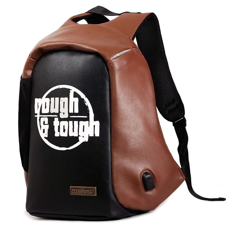 Laptop Backpack - Anti Theft, Water Resistant | USB Hub | 14 inch | Cinnamon