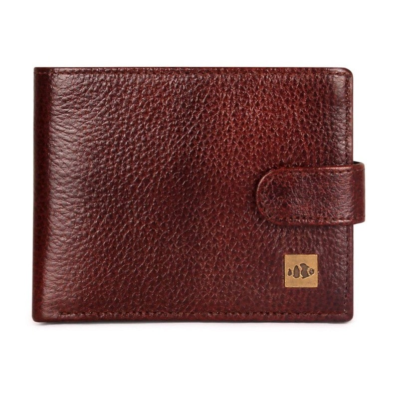 THE CLOWNFISH Imperial Men's Wallet - Genuine Leather, RFID Protection | 8 Compartments | Brown