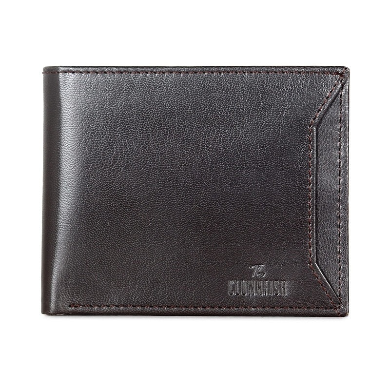 THE CLOWNFISH RFID Protected Genuine Leather Bi-Fold Wallet for Men with Multiple Card Slots, Coin Pocket & ID Window (Chocolate Brown)