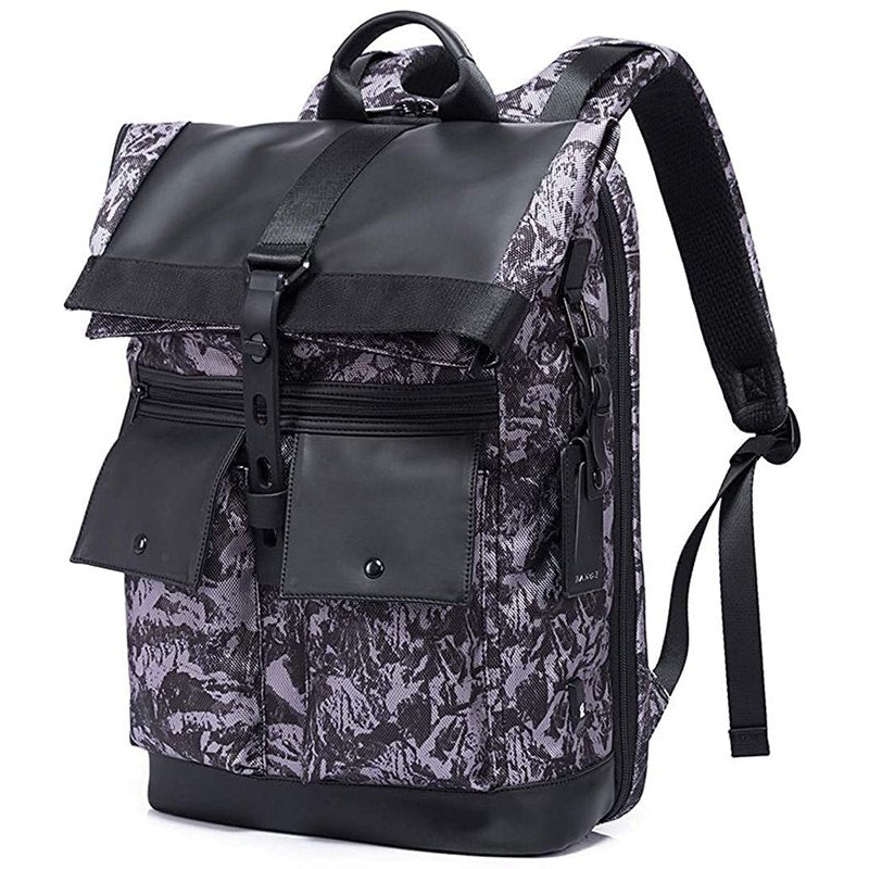 THE CLOWNFISH Water Resistant Laptop Backpack - Anti-Theft, Foldable | 30L | Camouflage-Purple