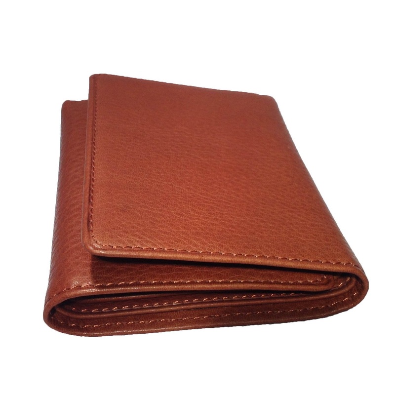 Cashmere RFID Blocking Men's Tri-Fold Leather Wallet