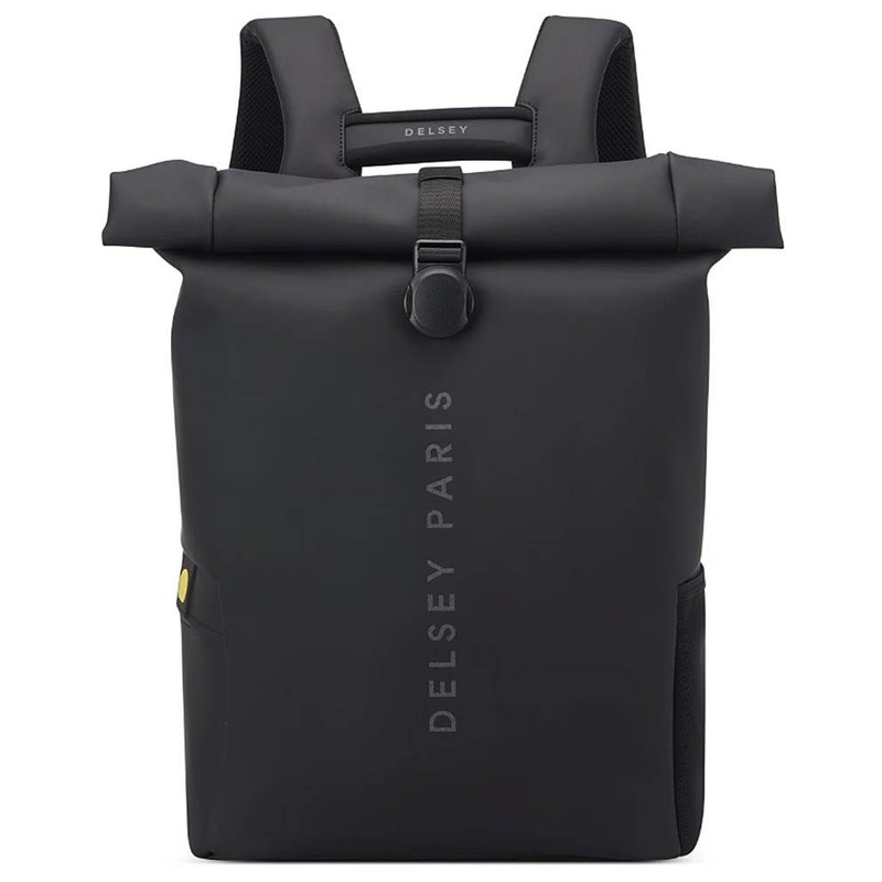 Delsey Turenne Soft Rolltop 15" Laptop Backpack with RFID - Black