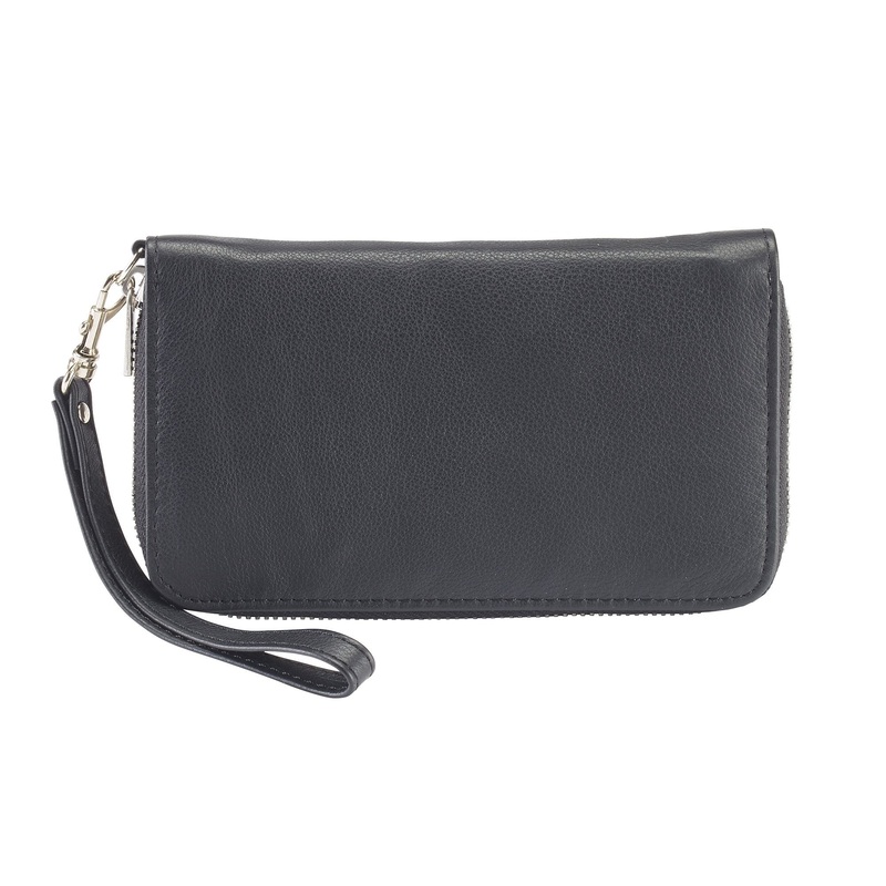 Fine Leather RFID-Blocking Wristlet