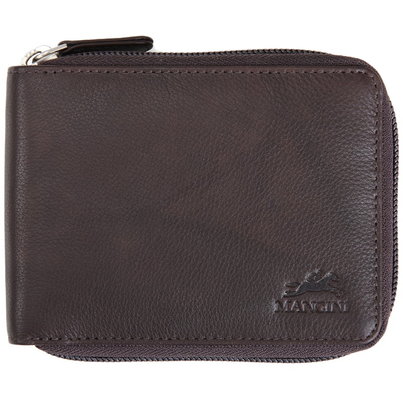 Mancini Leather Mens Zippered Wallet with Removable Passcase