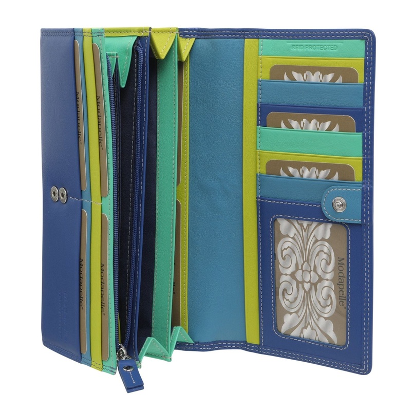 MODAPELLE LEATHER MULTI COLOURED RFID LADY WALLET 7327