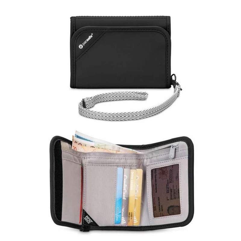 Pacsafe RFIDsafe V125 - Anti-theft RFID Blocking Tri-Fold Wallet in black