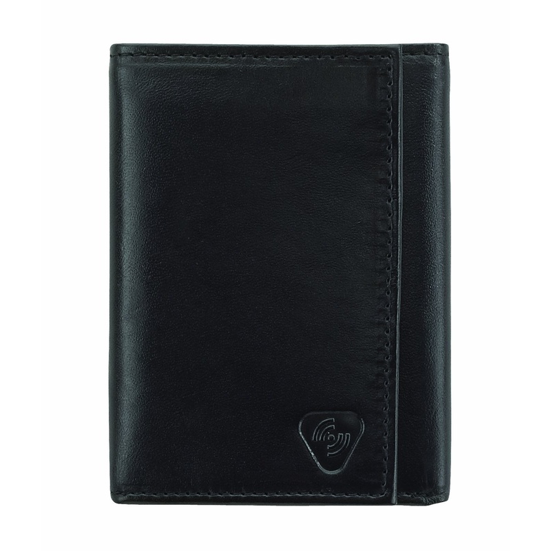 RFID-Blocking Leather Tri-fold Wallet