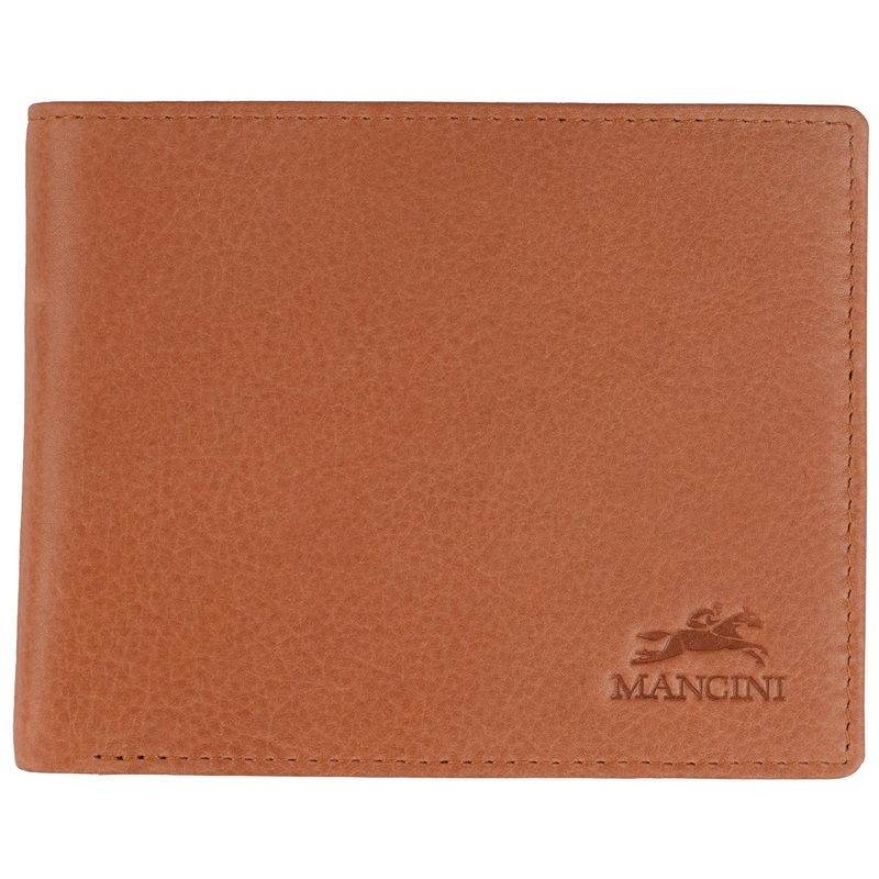 Mancini Leather Men's Wallet RFID Billfold with Coin Pocket