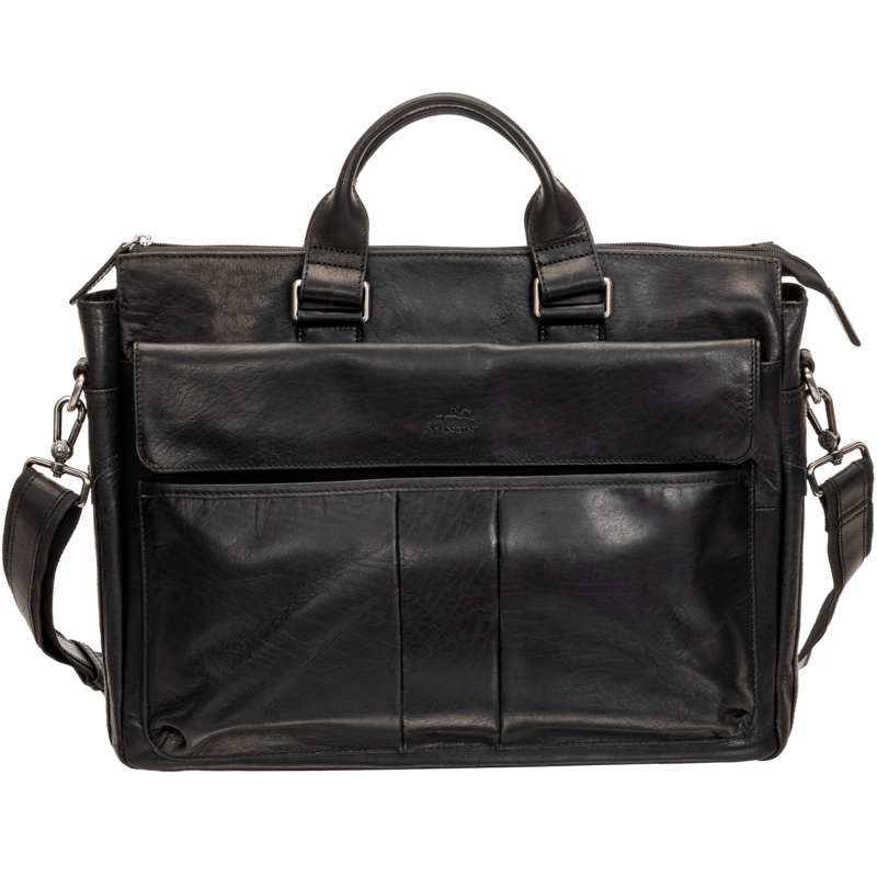 Mancini Leather Single Compartment Briefcase with RFID Secure Pocket for 15.6 Laptop / Tablet