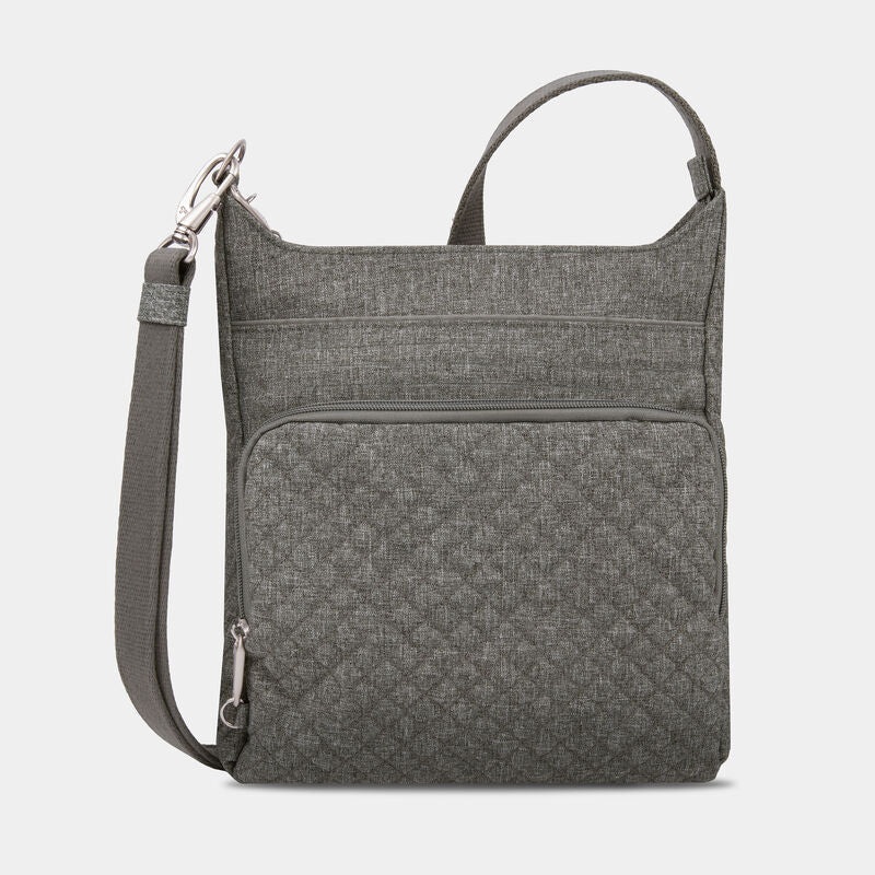 Anti-Theft Boho North/South Crossbody-Gray Heather