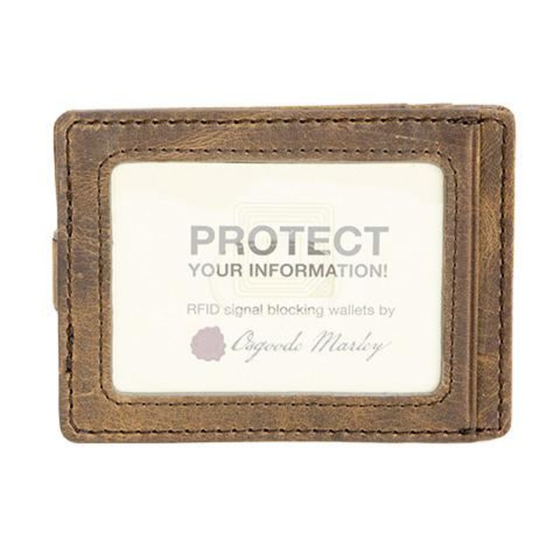 Distressed ID Money Clip Wallet RFID