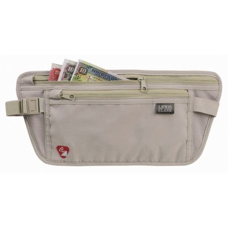 Lewis N. Clark Rfid-Blocking Waist Stash Anti-Theft Hidden Money Belt, Taupe, One Size