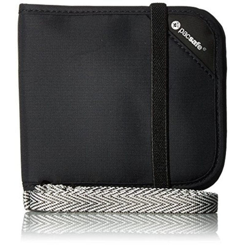 Pacsafe Rfidsafe V100 Anti-Theft Rfid Blocking Bi-Fold Wallet, Black