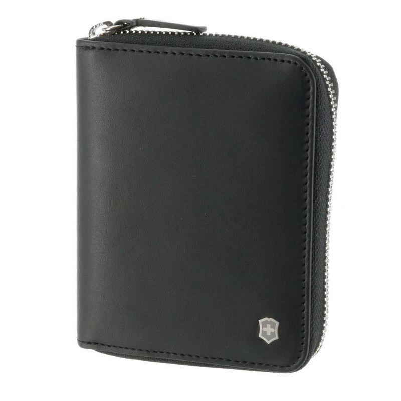 Victorinox Altius Edge Weyl Zippered Leather Clutch Wallet w/RFID Protection