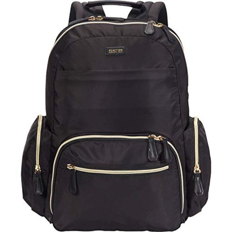 Kenneth Cole Reaction Women's Sophie Silky Nylon Anti-Theft RFID 15.0" Laptop & Tablet Travel Backpack Laptop, Black, One Size