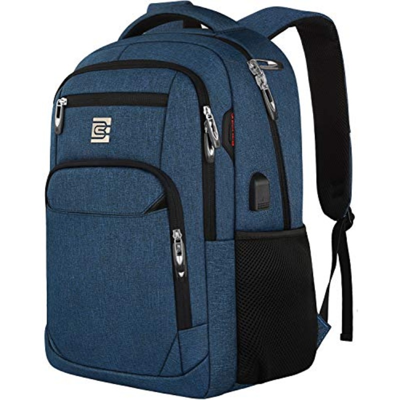 Laptop Backpack,Business Travel Anti Theft Slim Durable Laptops Backpack with USB Charging Port,Water Resistant College School Computer Bag for Women & Men Fits 15.6 Inch Laptop and Notebook - Blue