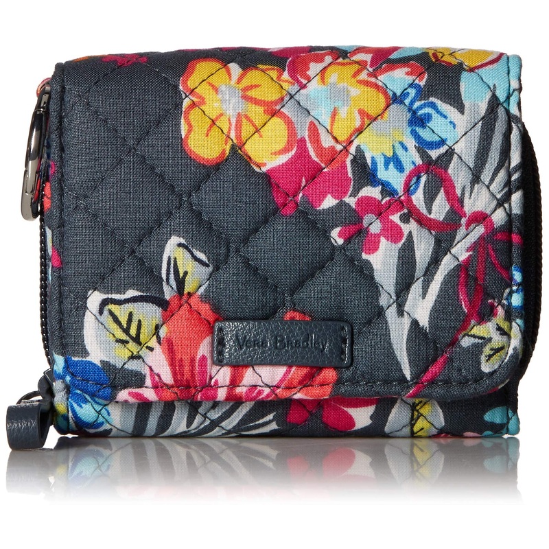 Vera Bradley Women's Signature Cotton RFID Card Case Wallet, Pretty Posies, One Size