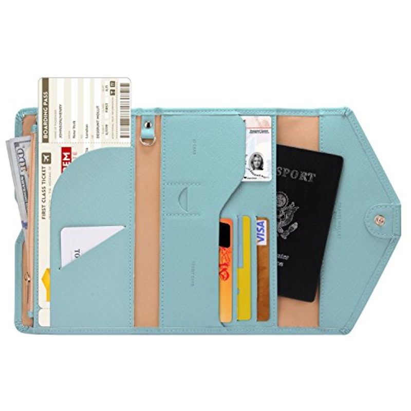 Zoppen Multi-Purpose Rfid Blocking Travel Passport Wallet (Ver.4) Tri-Fold Document Organizer