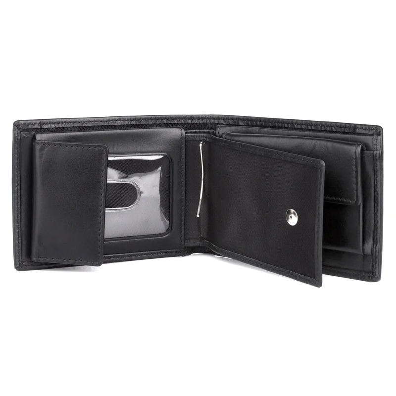 Dopp Leather Regatta RFID Convertible Billfold Wallet with Zippered Bill Compartment