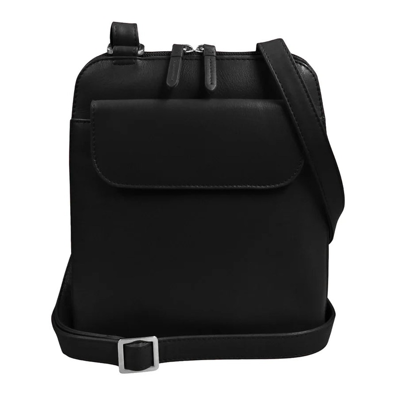 ili New York Leather RFID North-South Flap Pocket Crossbody Bag