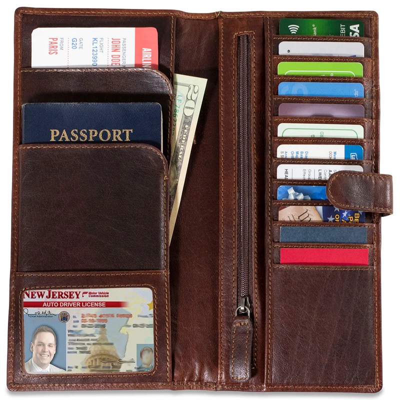 Jack Georges Leather RFID Voyager Travel Passport Wallet- 7729