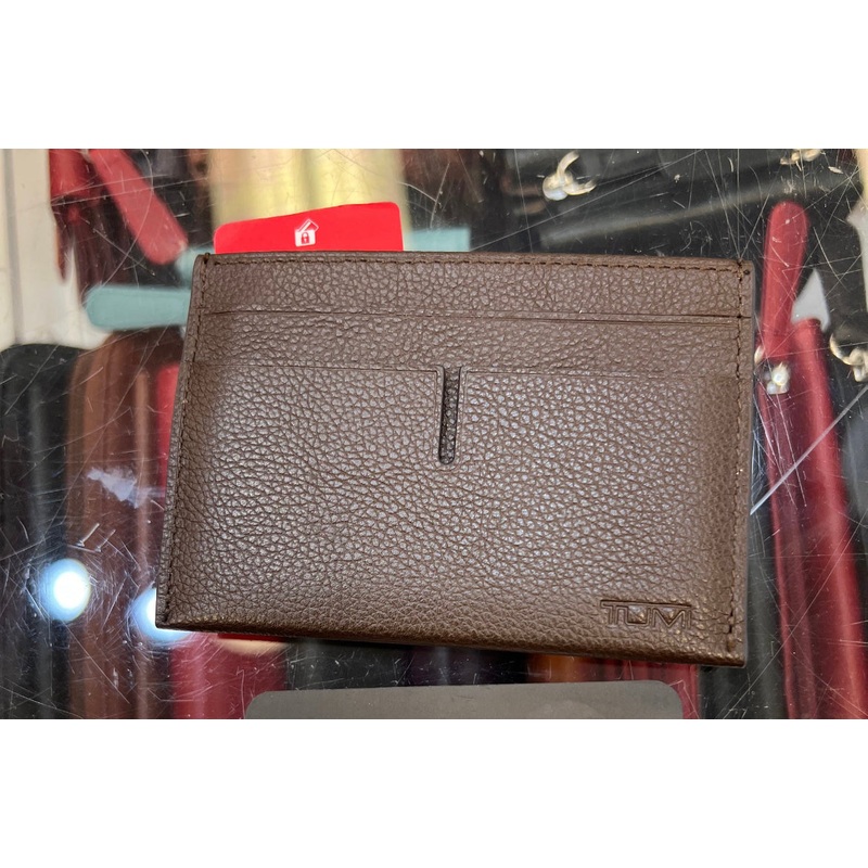 On Sale- TUMI Nassau RFID Money Clip Leather Wallet (Dark Brown Textured)