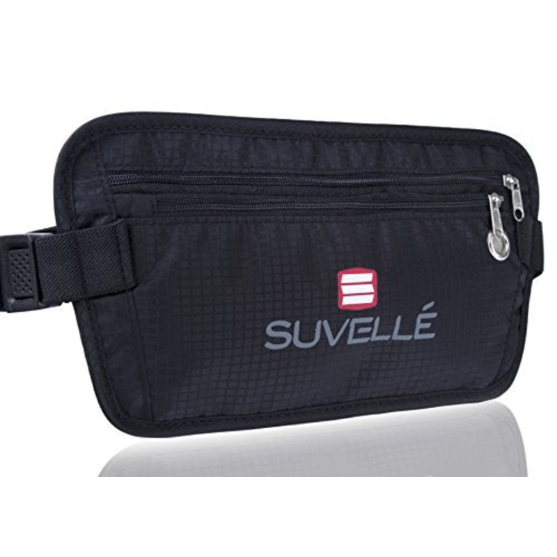 Suvelle Rfid Blocking Travel Money Belt Wallet Concealed Travel Pouch And Passport Holder